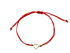 Bratara snur rosu cu aur - DA540